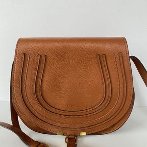Chloe Marcie Medium Tan Leather Saddle Crossbody Bag $1890.00